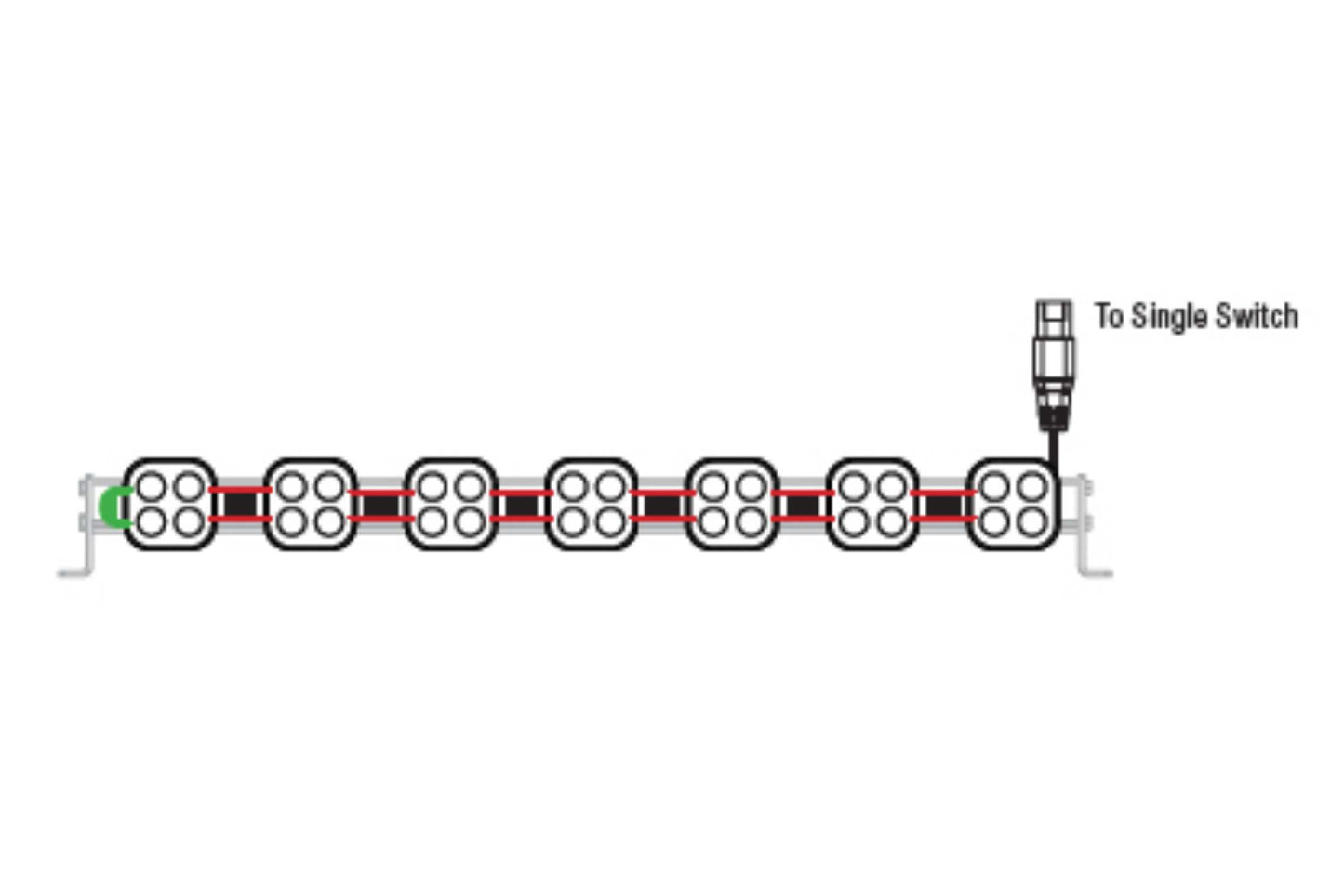 Vision X Unite Mounting Bar: 50in (STRAIGHT - FOR 18 PODS W/ PIGTAILS & L-BRACKETS)