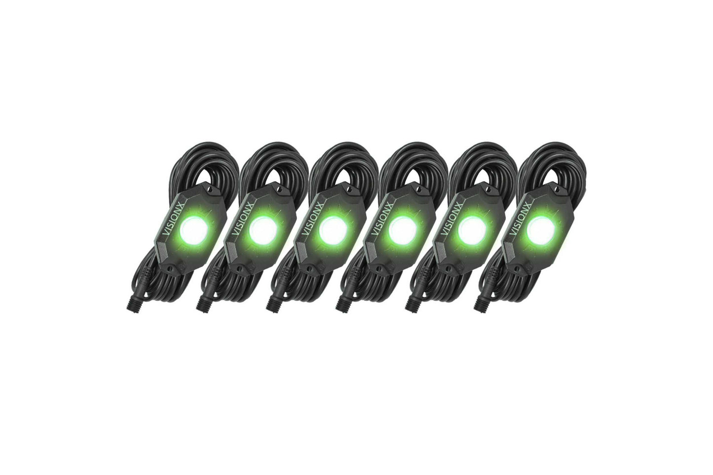 Vision X LED Rock Light System: (9W / 6 Pod Set / Green)