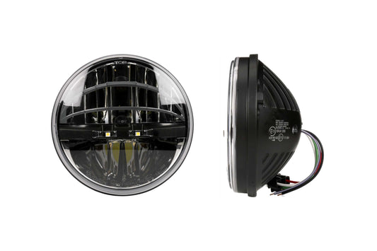 Truck-Lite 7in Universal LED Headlight (Each / High-Low / 27275C / H4/ Dark Chrome / LHT / Heated Lens)