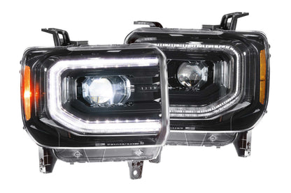 Alpha Owls 8711293 Quad-Pro Series – Faros Delanteros Con Proyector LED Completo Con Barra De Luz Led Blanca Y Senal Secuencial Ambar Negro Para