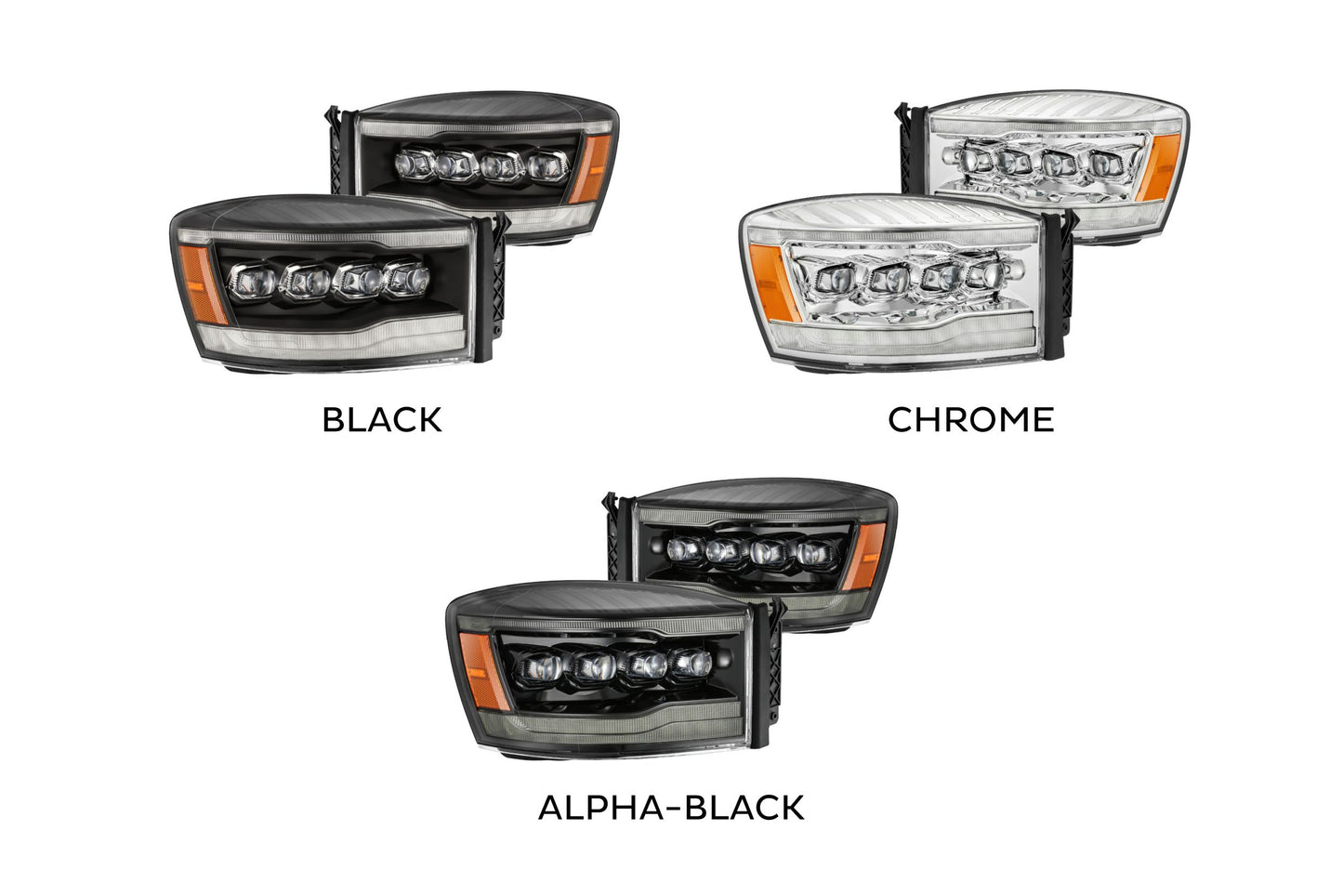 ARex Nova LED Headlights: Dodge Ram (06-08) - Chrome (Set)