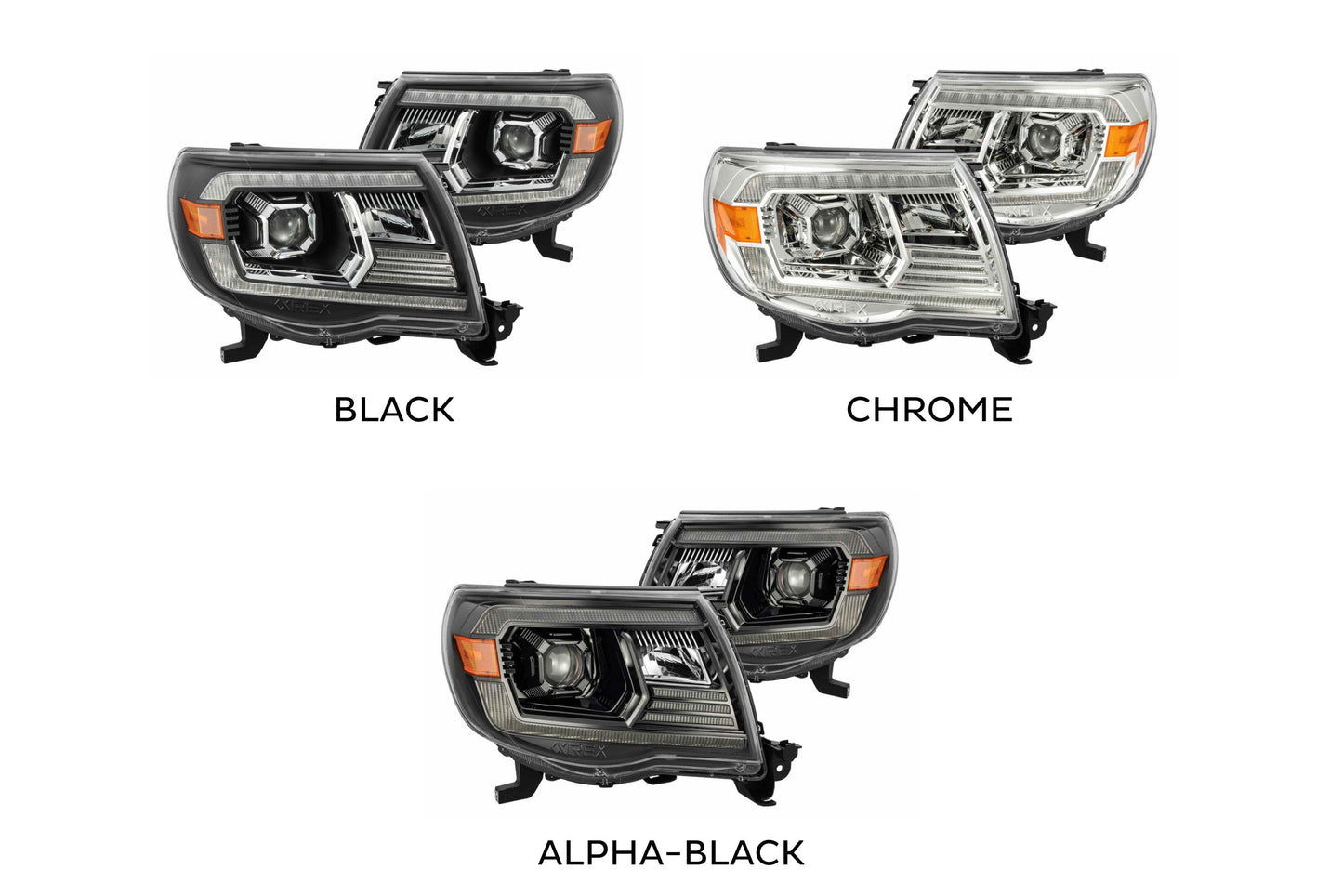 ARex Luxx LED Headlights: Toyota Tacoma (05-11) - Alpha-Black (Projector Ver / Set)