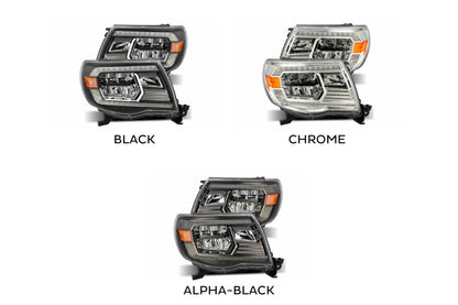 ARex Luxx LED Headlights: Toyota Tacoma (05-11) - Alpha-Black (Reflector / Set)
