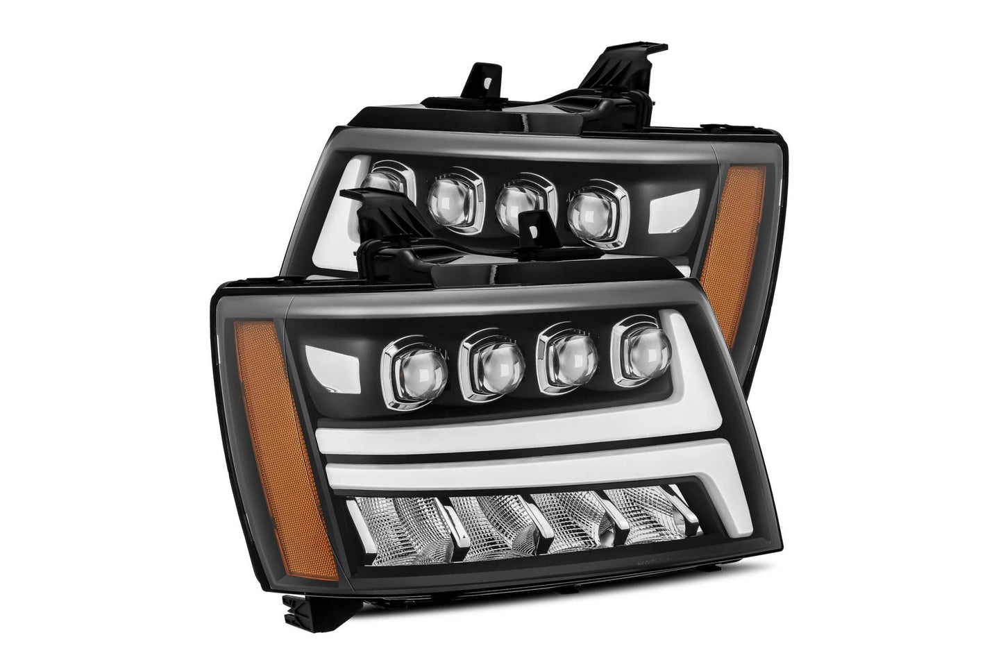 Faros delanteros LED ARex Nova: Chevy Tahoe/Suburban/Avalanche (07-13) - Negro azabache (juego)