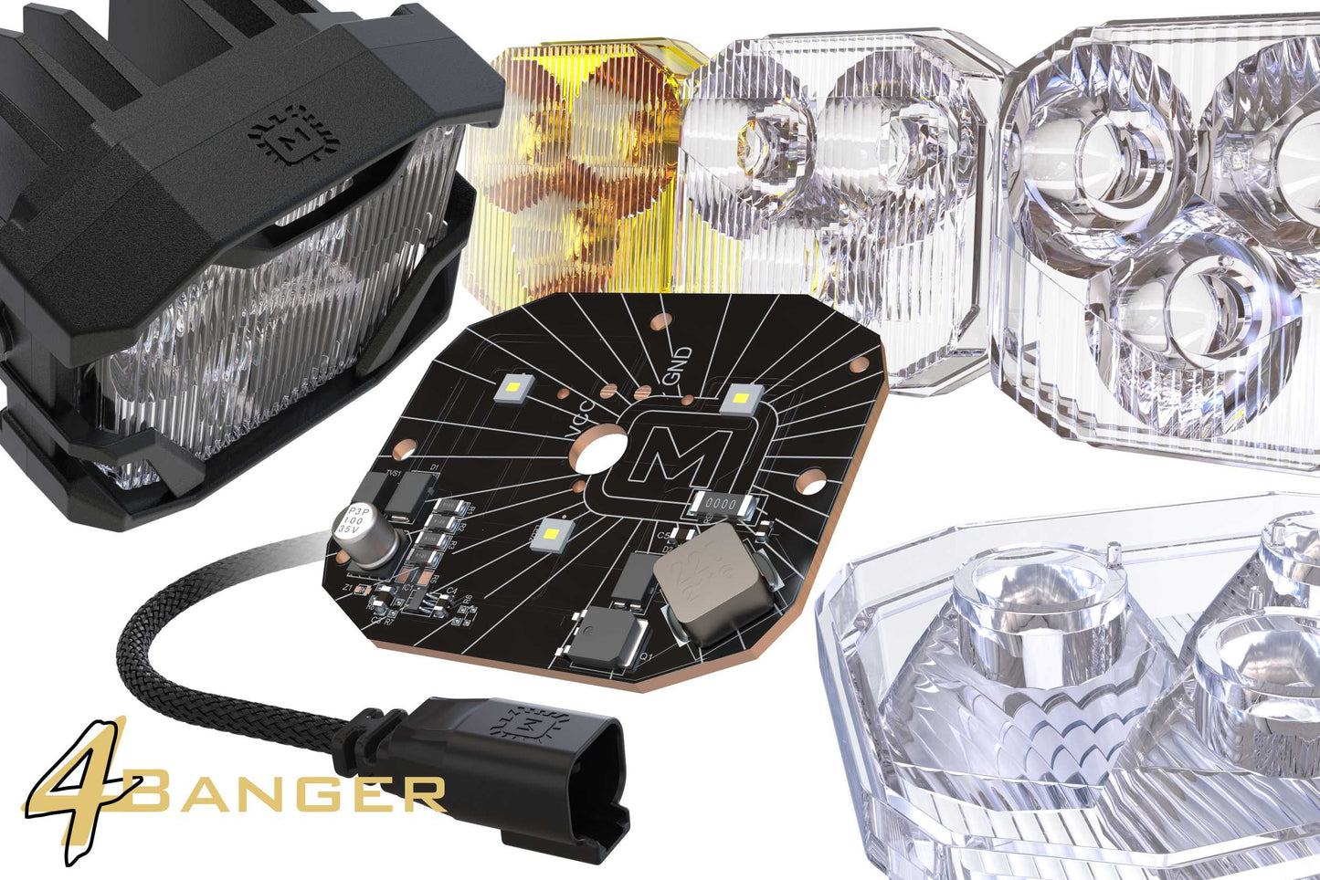 4Banger LED Fog Light Kit for 2007-2017 Jeep Wrangler JK