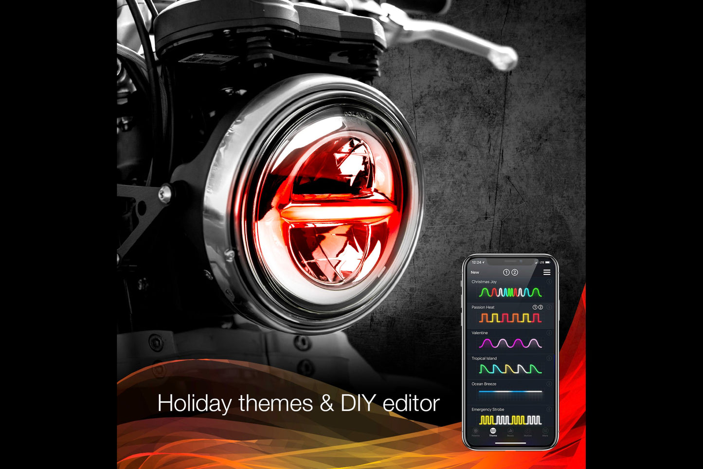 XKChrome RGB LED 5.75in Headlight Kit: Black w/ Controller