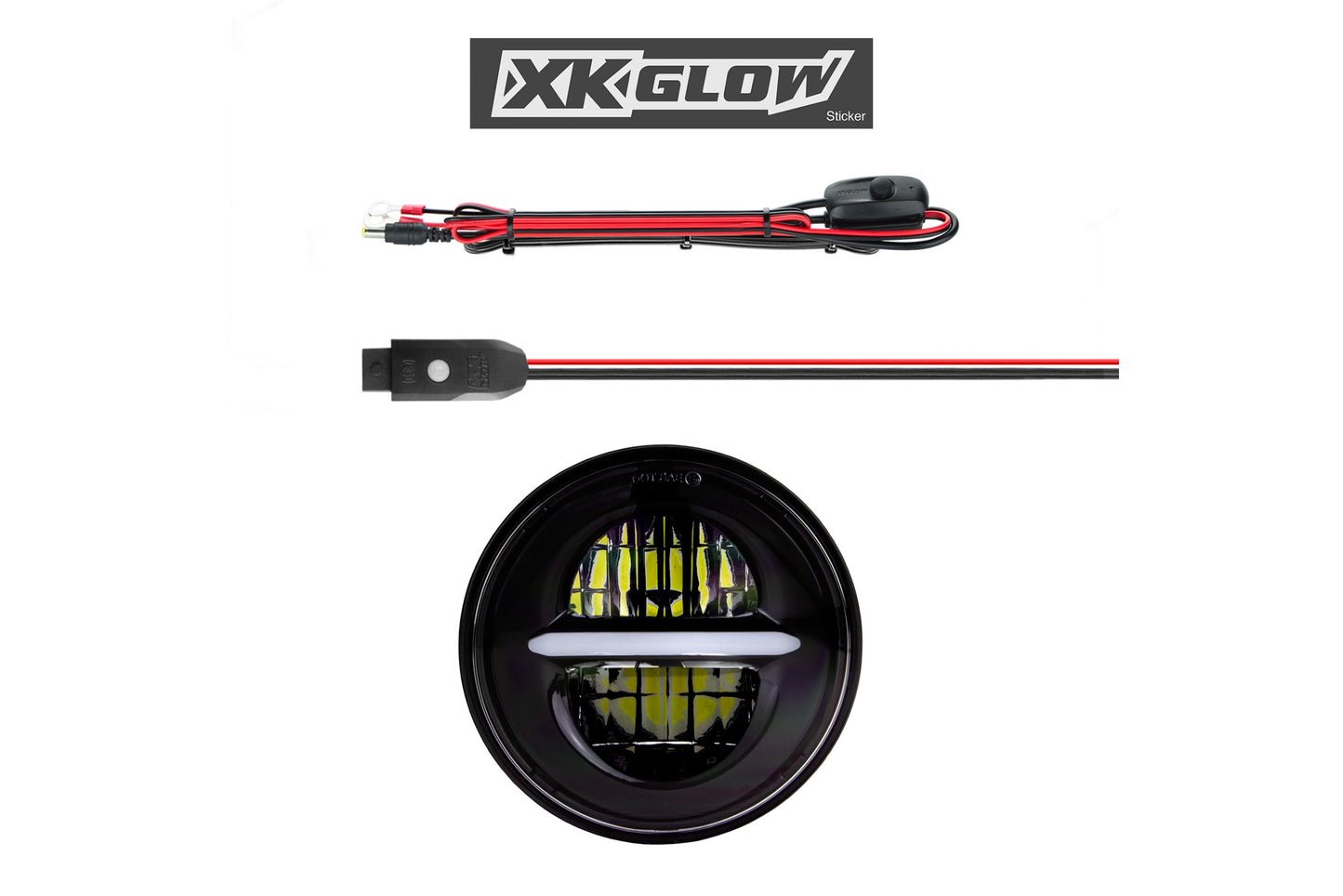 XKChrome RGB LED 5.75in Headlight Kit: Black w/ Controller