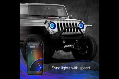 XKChrome RGB LED 7in Wrangler TJ/JK Headlight Kit w/o Controller