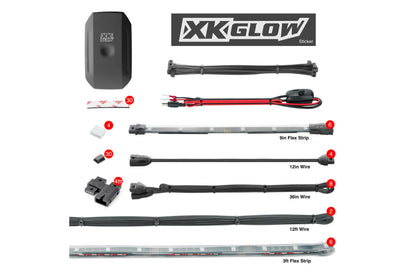 XKChrome RGB LED Boat Accent Light Kit: 8x 36in, 8x 9in Strips