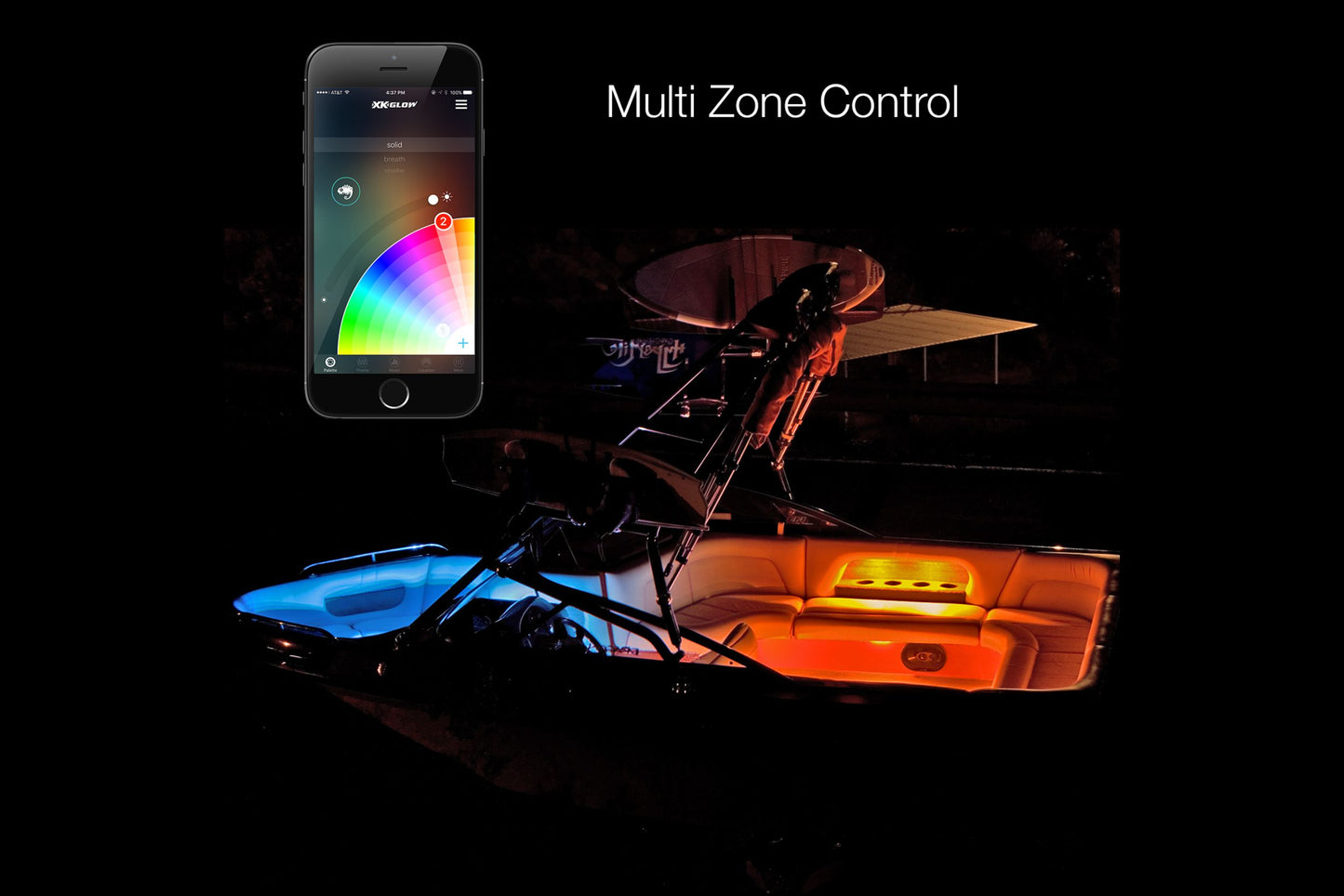 XKChrome RGB LED Boat Accent Light Kit: 8x 36in, 8x 9in Strips