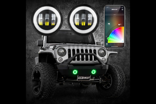 Kit de luces antiniebla LED RGB XKChrome: Wrangler JL (negro con controlador) (par)