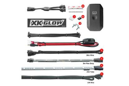 XKChrome RGB LED Underglow Kit: 8x 24in, 6x 10in Tubes