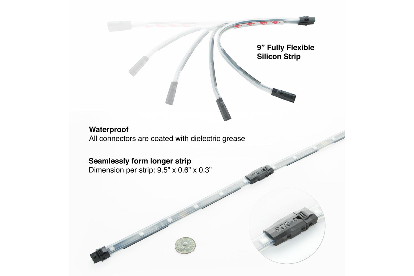XKChrome RGB LED Underglow Kit: 8x 24in, 6x 10in Tubes