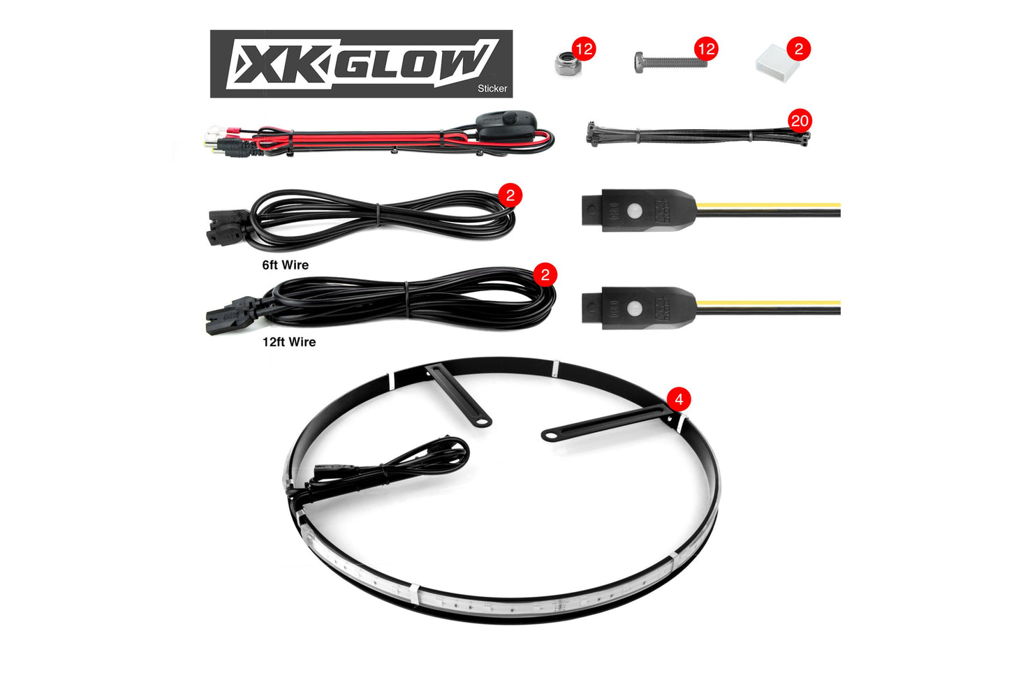 XKChrome RGB LED Wheel Rings: 15in / 4pc Set