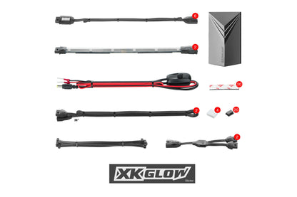 XKGlow Accent Light Kit: 7-Color RGB / 6x Pods, 2x 10in Strips