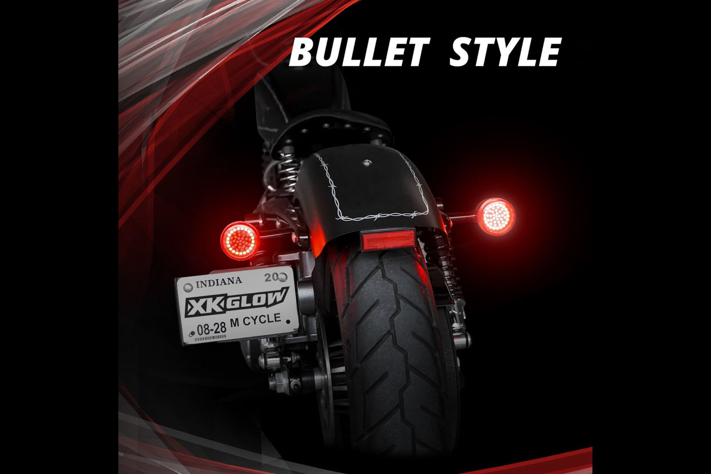 XKGlow Motorcycle Turn Signal Kit: Rear / 1156 Bullet / Clear