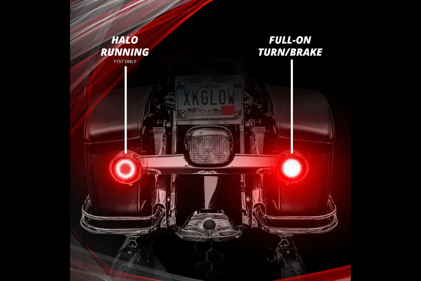 XKGlow Motorcycle Turn Signal Kit: Rear / Bullet / Smoked