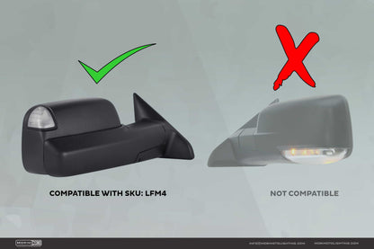XB LED Mirror Lights: Dodge Ram (09-18 / Top Corner / Pair)
