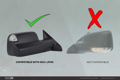 Luces LED para espejo retrovisor XB: Dodge Ram (09-18 / Esquina superior / Par)