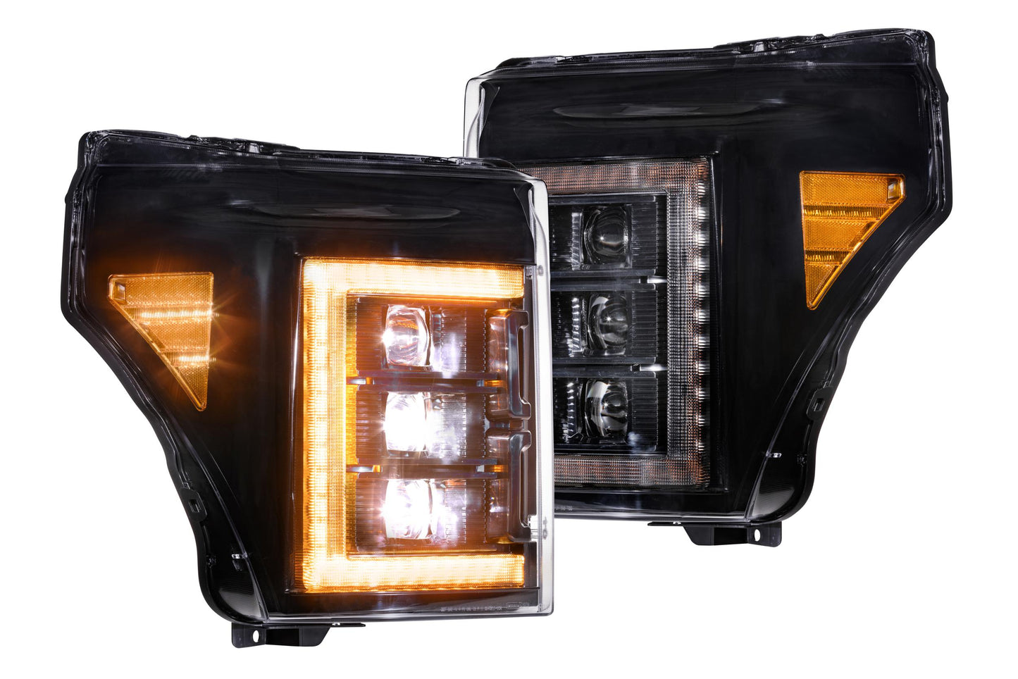 XB LED Headlights: Ford Super Duty (11-16) (Pair / Amber DRL)