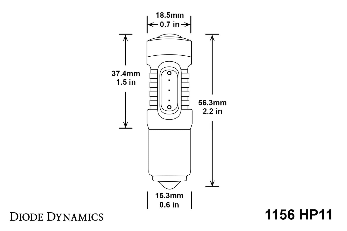 Bombilla LED 1156 HP11 LED ámbar Par de diodos dinámicos