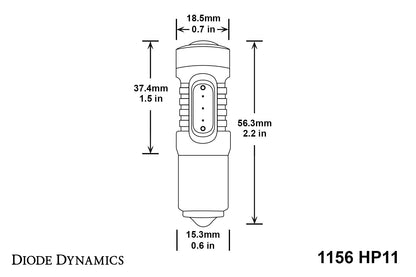 1156 LED-Lampe HP11 LED Kaltweiß Einzeldiode Dynamik