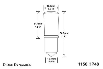 1156 LED-Lampe HP48 LED Kaltweiß Einzeldiode Dynamik