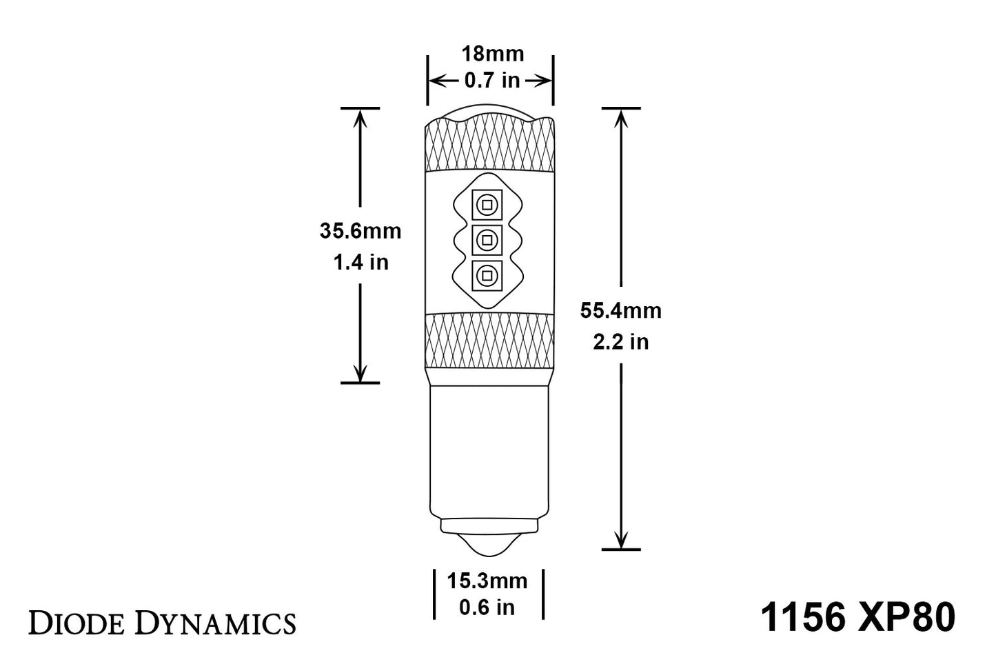 1156 XP80 LED Amber Pair Diode Dynamics