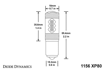 1156 XP80 LED-Lampe, rot, Einzeldiode, Dynamik