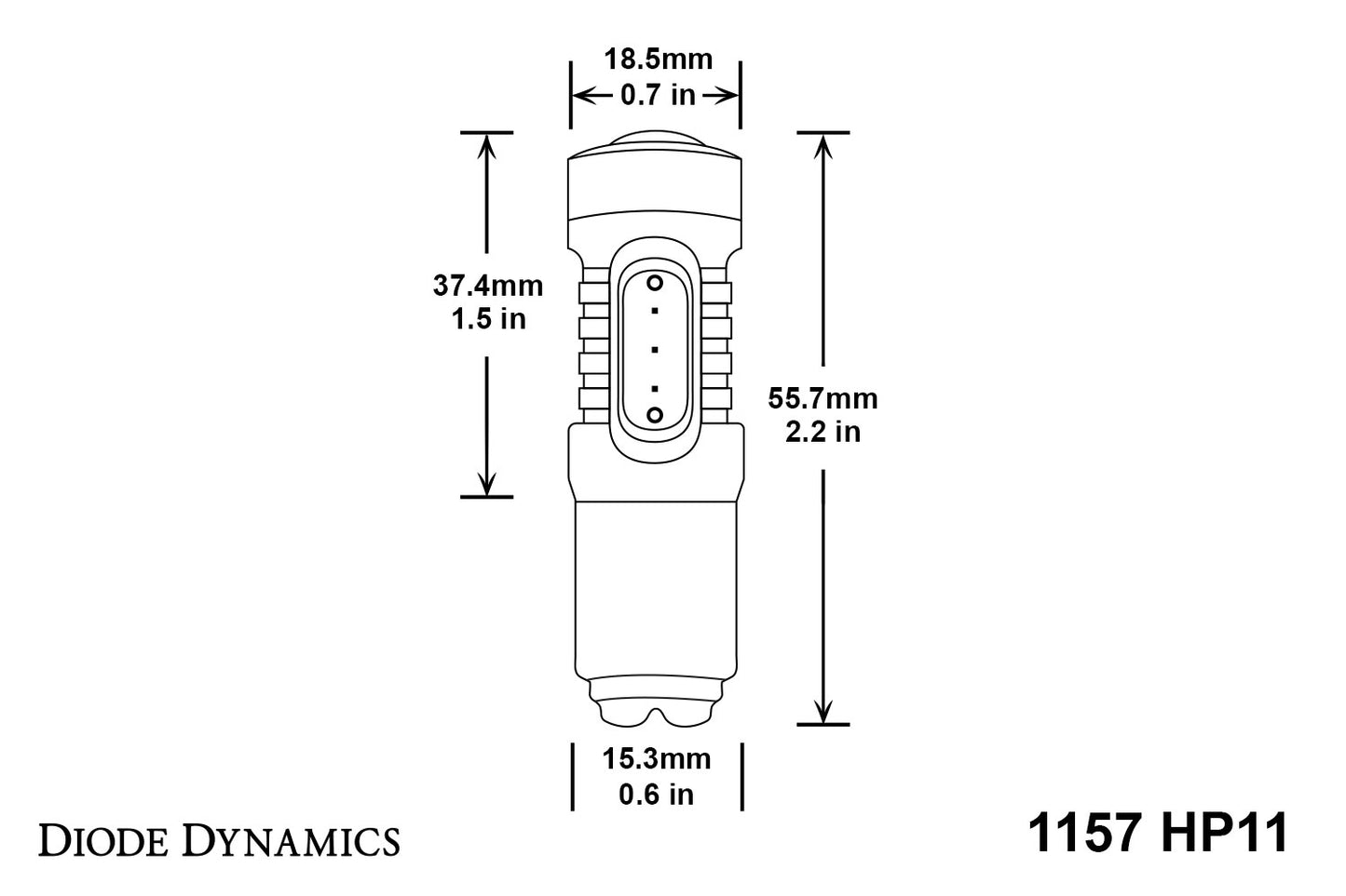 1157 LED-Lampe HP11 LED Bernstein Paar Diode Dynamics