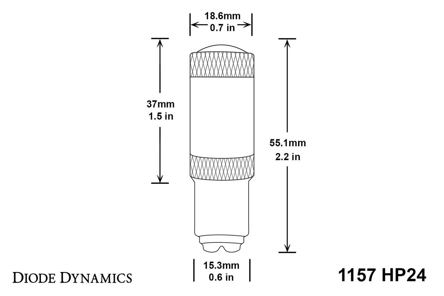 1157 LED-Lampe HP24 Zweifarbige LED Kaltweiß Paar Diodendynamik