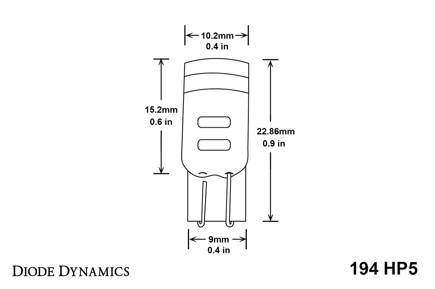 194 Bombilla LED HP5 LED Ámbar Par Diodo Dinámico