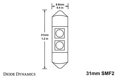 31mm SMF2 LED Bulb Green Pair Diode Dynamics