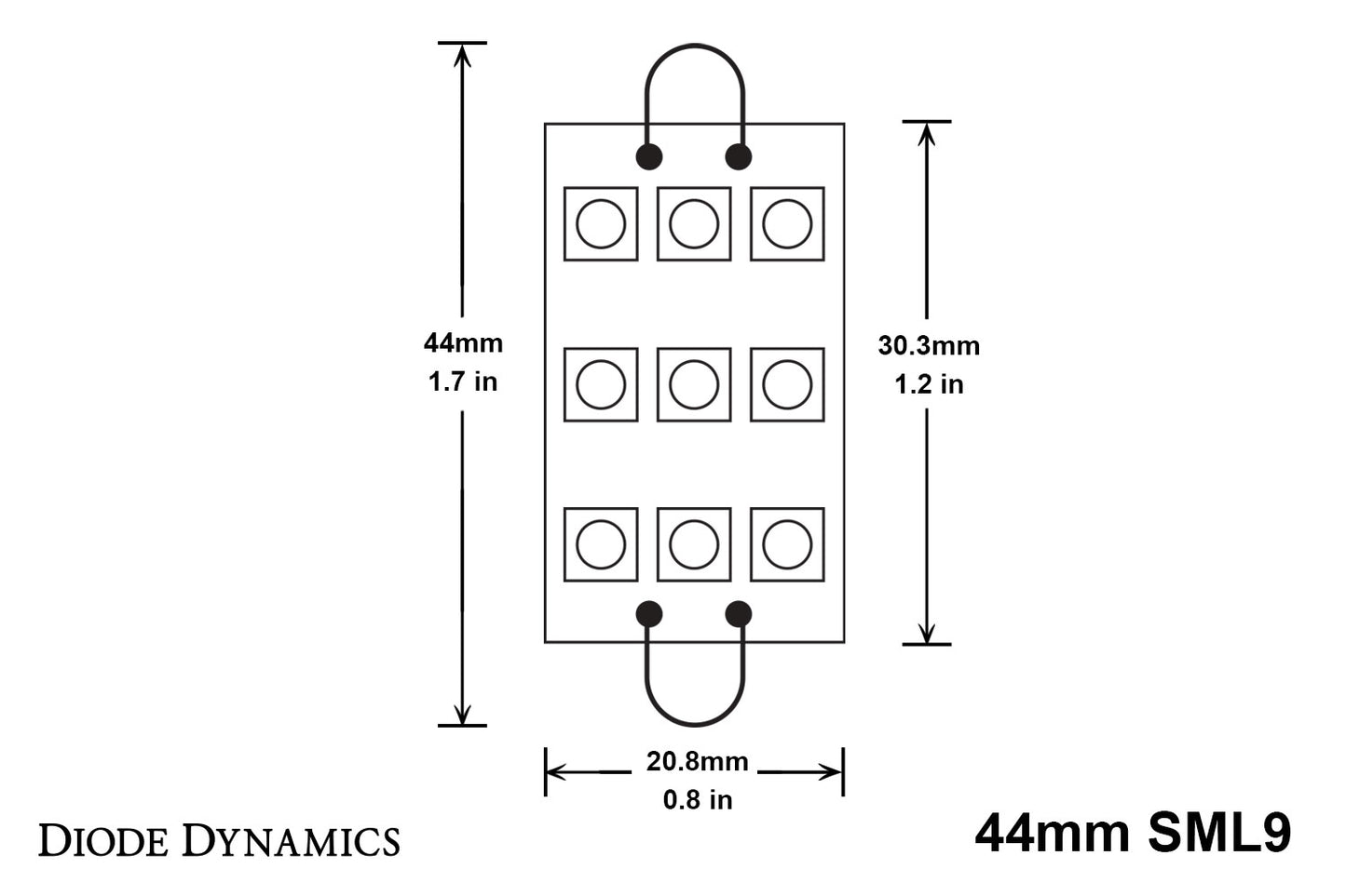 Bombilla LED SML9 de 44 mm con par de diodos ámbar dinámicos