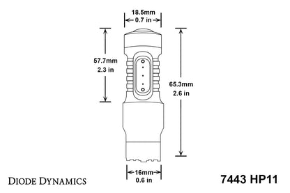 7443 LED Bulb HP11 LED Red Pair Diode Dynamics