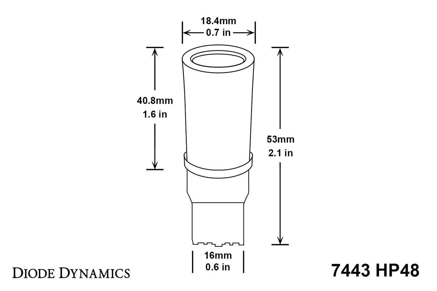 7443 Bombilla LED HP48 LED Ámbar Par Diodo Dinámico