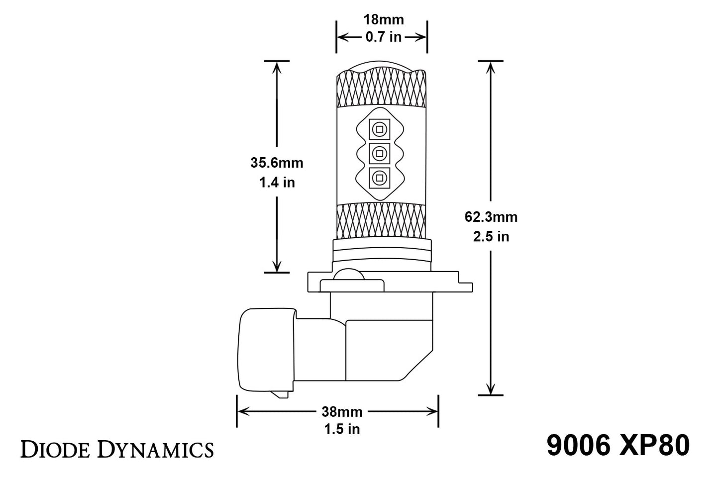 9006 XP80 LED blanco frío par diodo dinámico