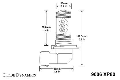 9006 XP80 LED blanco frío par diodo dinámico