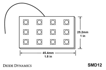 LED Board SMD12 Amber Single Diode Dynamics