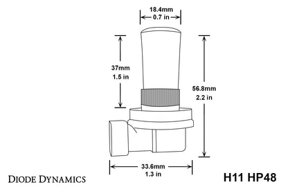 Dinámica de diodos de par LED blanco frío H11 HP48