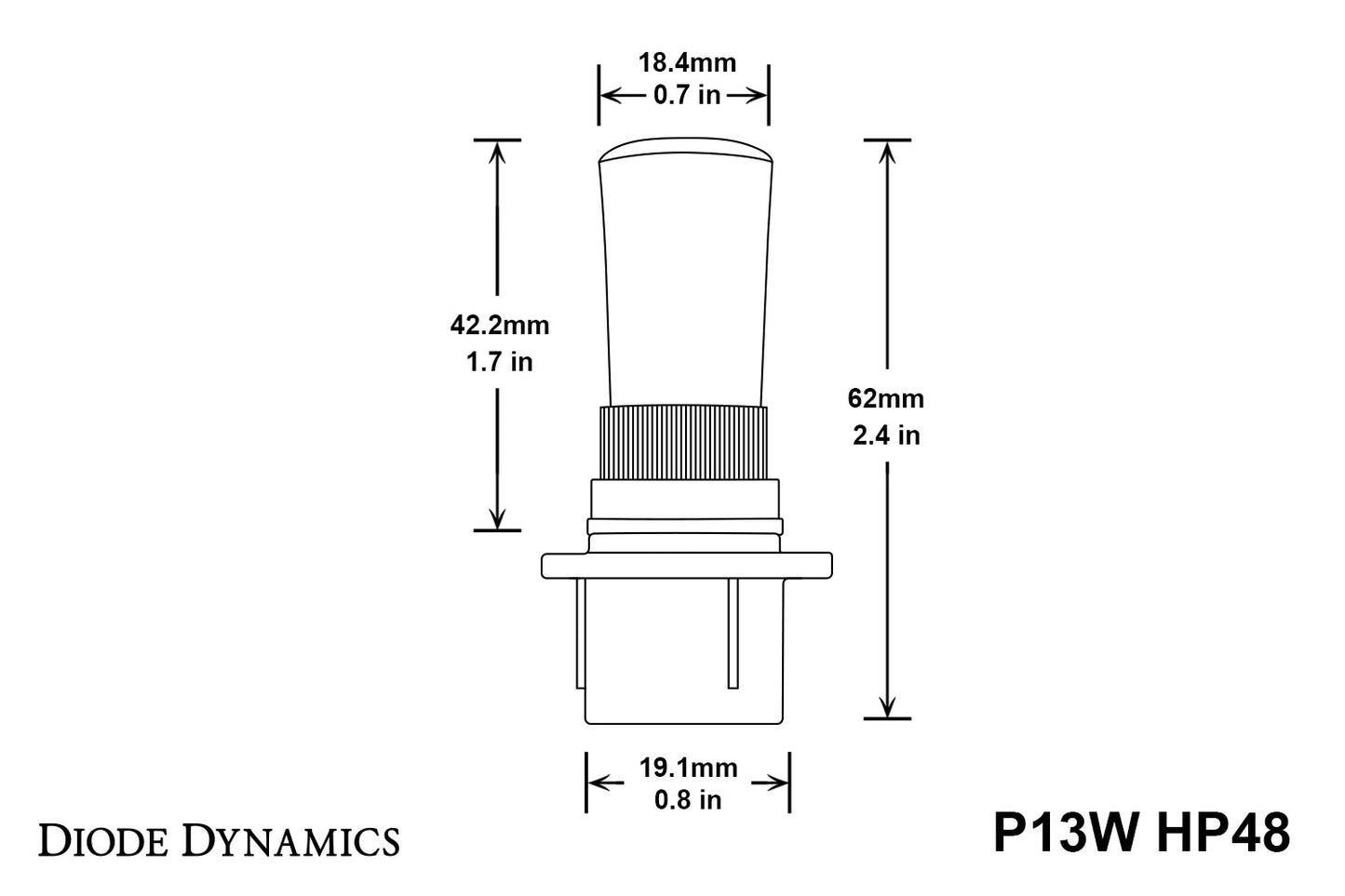 Dinámica de diodos LED de par blanco frío P13W HP48