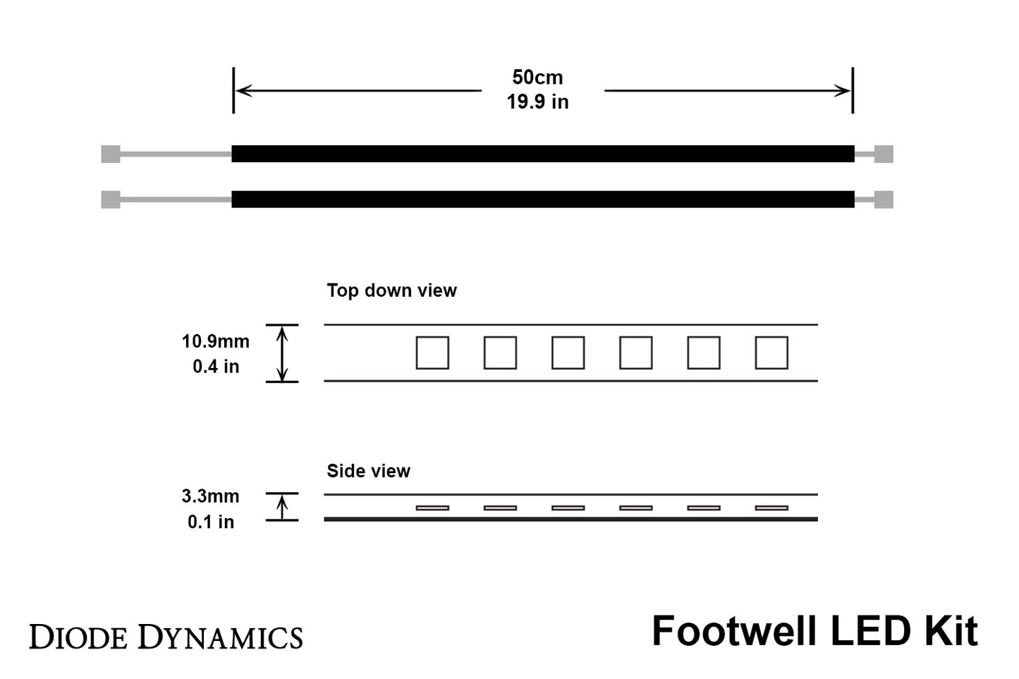 Rotes LED-Fußraum-Kit Diode Dynamics