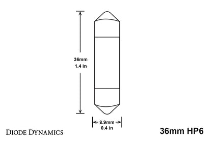 36mm HP6 LED Birne LED Kaltweiß Paar Diode Dynamics