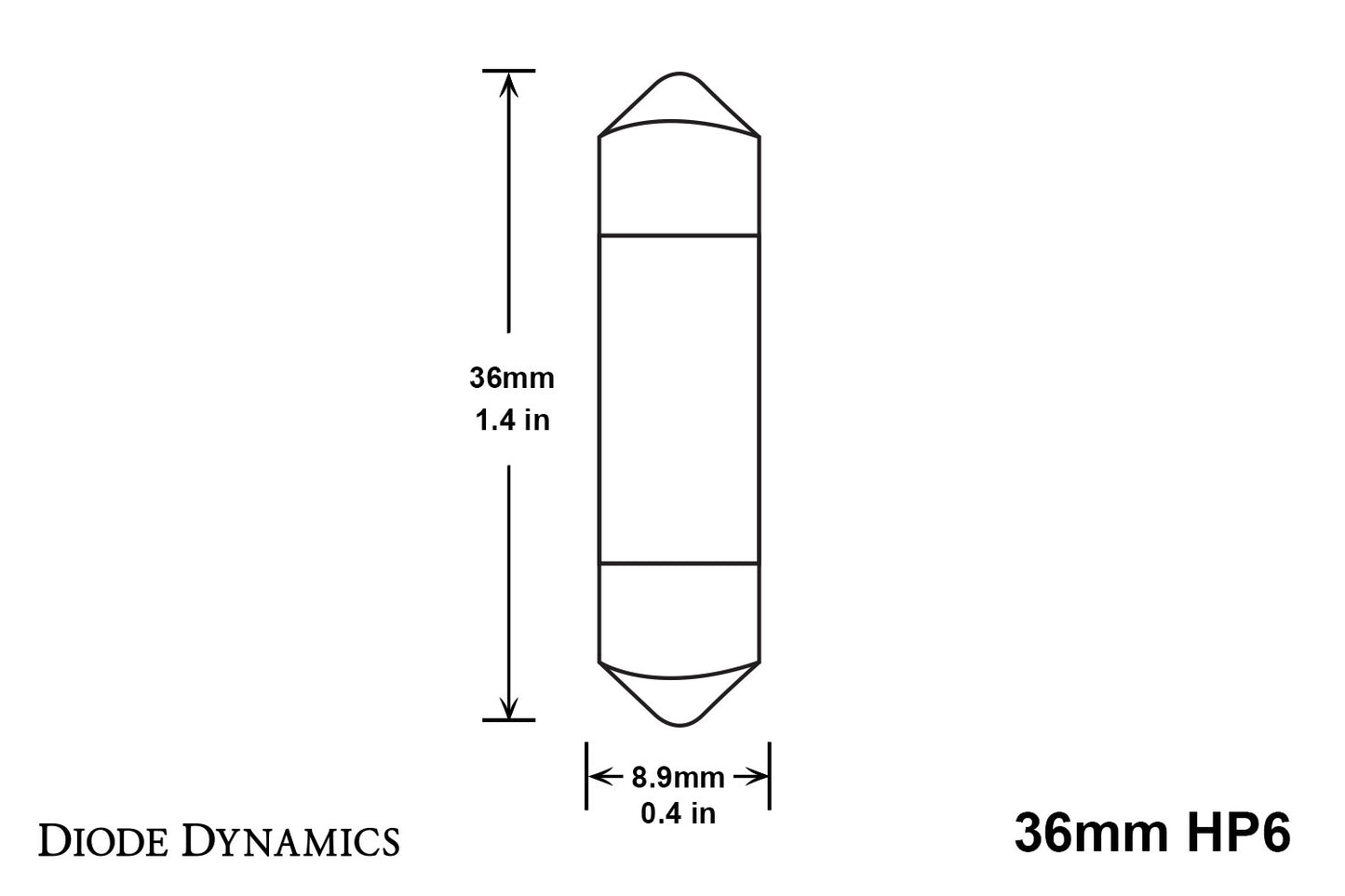 36mm HP6 LED-Lampe LED Kaltweiß Einzeldiode Dynamik