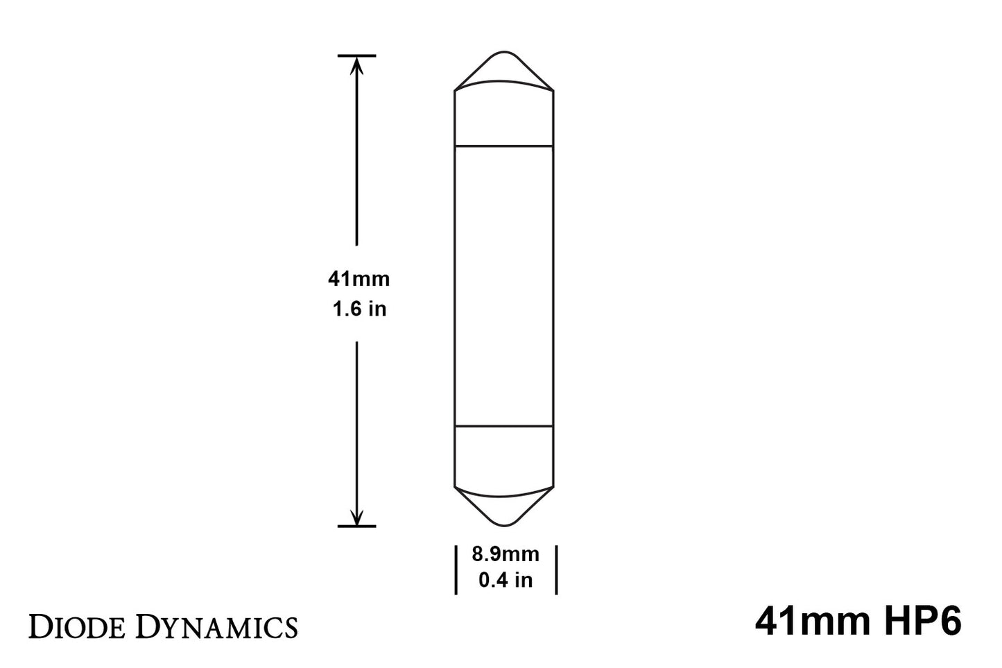 41mm HP6 LED Bulb Amber Pair Diode Dynamics