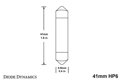 41mm HP6 LED Bulb Blue Pair Diode Dynamics