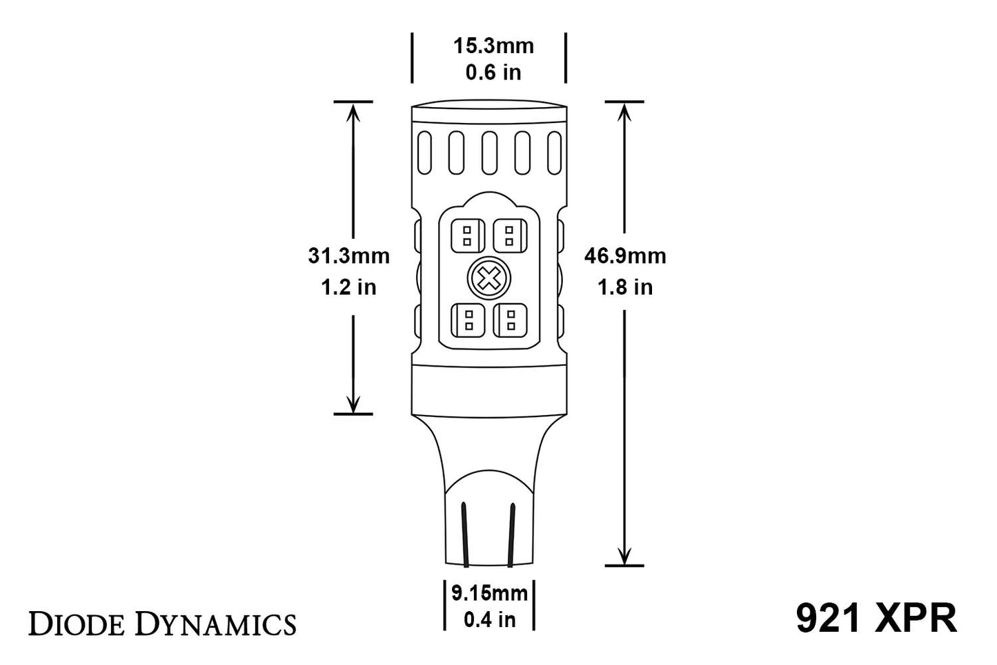 Bombilla LED 921 XPR, par de diodos blanco frío dinámicos