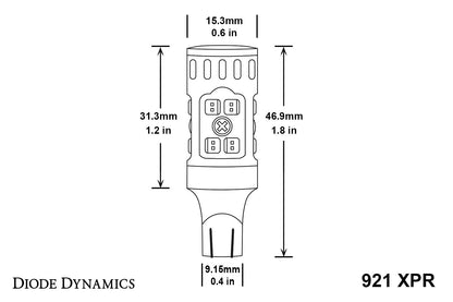 Bombilla LED 921 XPR de diodo único rojo dinámica