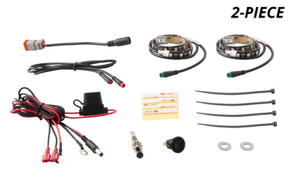 Kit de tiras de compartimento de motor RGBW de 2 piezas con diodos multicolores dinámicos