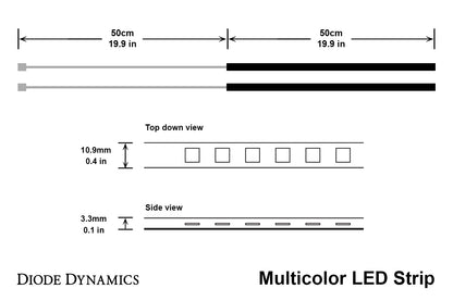 Kit de LED RGBW multicolor con iluminación inferior y dinámica de diodos